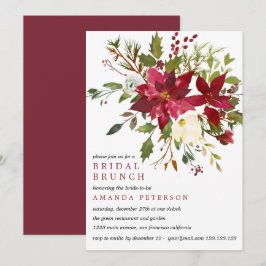 Yuletide| Poinsettia Bouquet Wedding Bridal Brunch Einladung