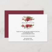 Yuletide | Poinsettia WEDD Empfang Begleitkarte (Vorne/Hinten)
