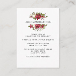 Yuletide | Poinsettia WEDDING Hotel Unterkunft Begleitkarte