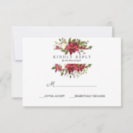 Yuletide | Poinsettia Weihnachtsreaktion RSVP Karte