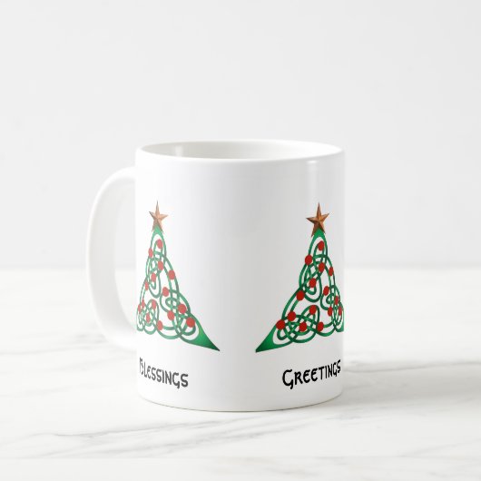 Yuletide Segen, Grüße, Hoffnung Kaffeetasse (Vorderseite Links)