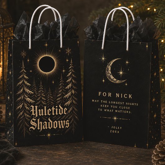 Yuletide Shadows Gothic Celestial Weihnachten Mittlere Geschenktüte