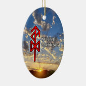 Yuletide Viking Rune Keramik Ornament (Rechts)