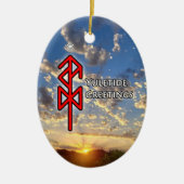 Yuletide Viking Rune Keramik Ornament (Vorne)