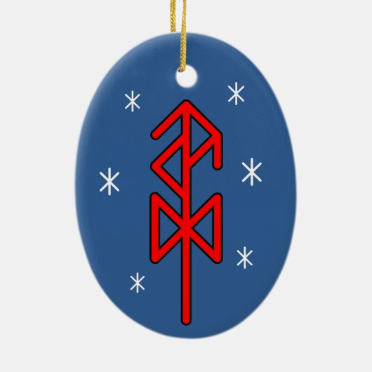 Yuletide Viking Rune Keramik Ornament (Hinten)
