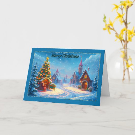 Yuletide Village Christmas Card Karte (Gelbe Blume)