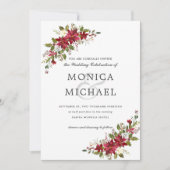 Yuletide | Weihnachts-Winter-Blumenkohl Hochzeit Einladung (Vorderseite)