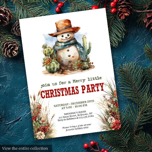 Yuletide Yeehaw Christmas party editable invites Einladung