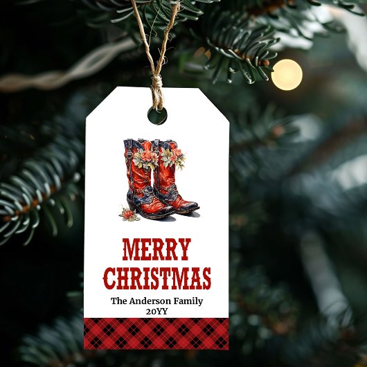 Yuletide Yeehaw Christmas tag personalized name Geschenkanhänger