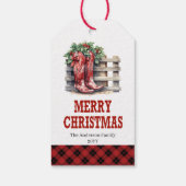 Yuletide Yeehaw cowboy Christmas gift tag design Geschenkanhänger (Rückseite)