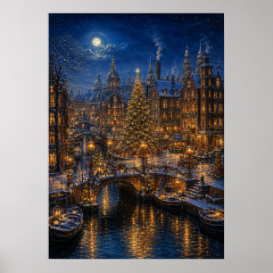 Yuletime Canal IV - Weihnachtsbaum Platz Poster