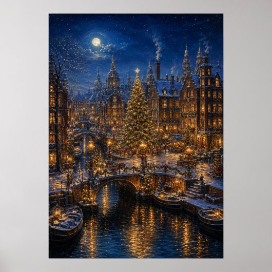 Yuletime Canal IV - Weihnachtsbaum Platz Poster (Vorne)