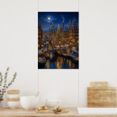 Yuletime Canal IV - Weihnachtsbaum Platz Poster (Küche)