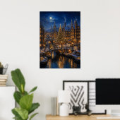 Yuletime Canal IV - Weihnachtsbaum Platz Poster (Heimbüro)