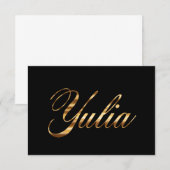 Yulia gold Design Lettering Karte (Vorne/Hinten)