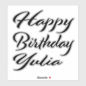 Yulia Name Vorname black Sticker Geburtstag (Blatt)