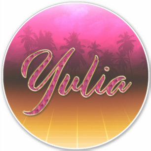 Yulia Vorname Name golden pink Aufkleber Sticker
