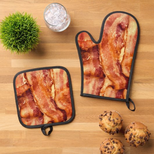 Yum, Bacon Breakfast 4Pete Ofenhandschuh & Topflappen-Set (Oben Unten)