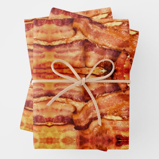 Yum Bacon Wrapping Paper Flat Sheet Set 3 Geschenkpapier Set (Beispiel)