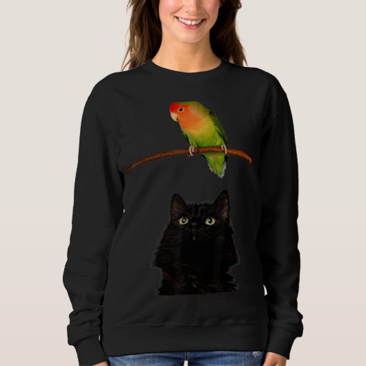 Yum Dinner hat Katze mit einem Papageientuch angek Sweatshirt (Vorderseite)