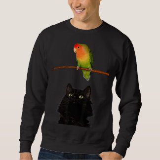 Yum Dinner hat Katze mit einem Papageientuch angek Sweatshirt