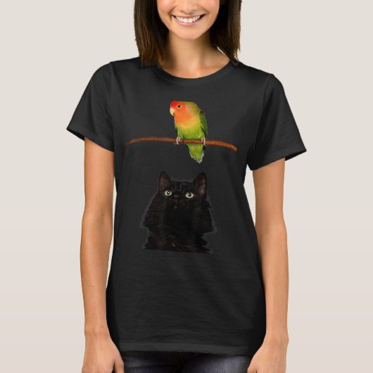 Yum Dinner hat Katze mit einem Papageientuch angek T-Shirt (Vorderseite)