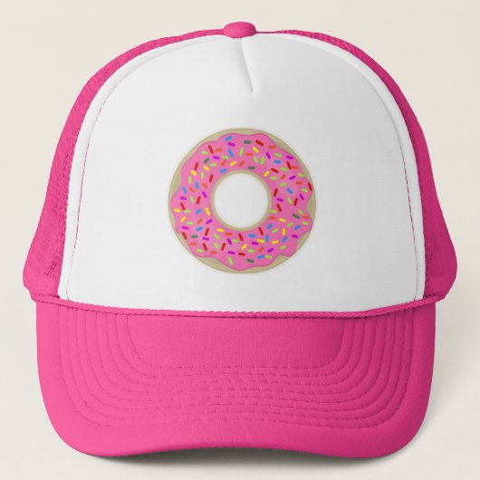 Yum Pink Mattiert Donut Truckerkappe (Vorderseite)