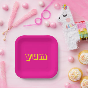 Yum Pink & Yellow Paper Party Teller
