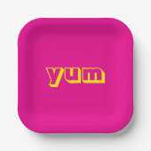 Yum Pink & Yellow Paper Party Teller (Vorderseite)