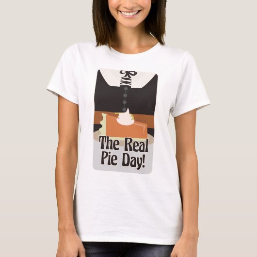 Yum Real Pie Day Funny Erntedank Cartoon T-Shirt (Vorderseite)