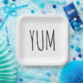 YUM-Text auf Weiß Pappteller (Party)