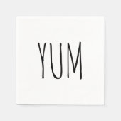 YUM-Text auf Weiß Serviette (Vorderseite)