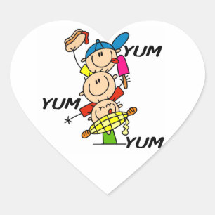 Yum Yum Summer Herz-Aufkleber