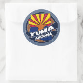 Yuma Arizona Fahne platzte rund Runder Aufkleber (Tasche)