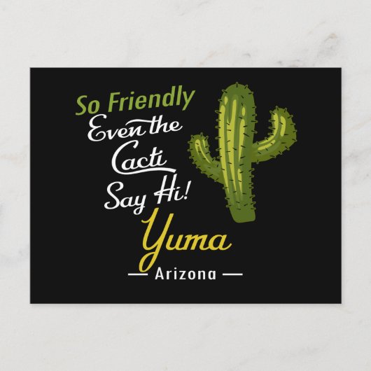Yuma Cactus Funny Retro Postkarte (Vorderseite)