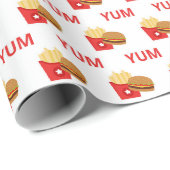 Yumburgers und Pommes frites Party Geschenkpapier (Rolleneckpunkt)