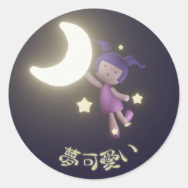 Yume Kawaii Luna Runder Aufkleber