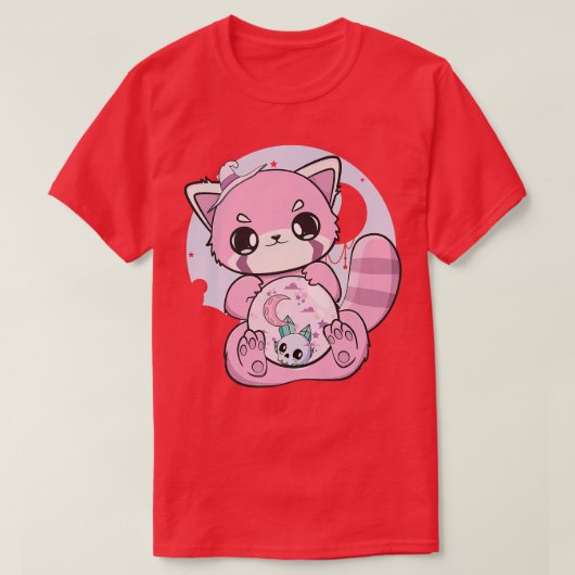 Yume Kawaii Red Panda Glass Sphere Fairy Kei Haraj T-Shirt (Design vorne)