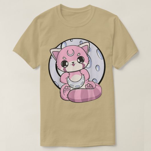 Yume Kawaii Red Panda Moon Fairy Kei Harajuku Nugo T-Shirt (Design vorne)