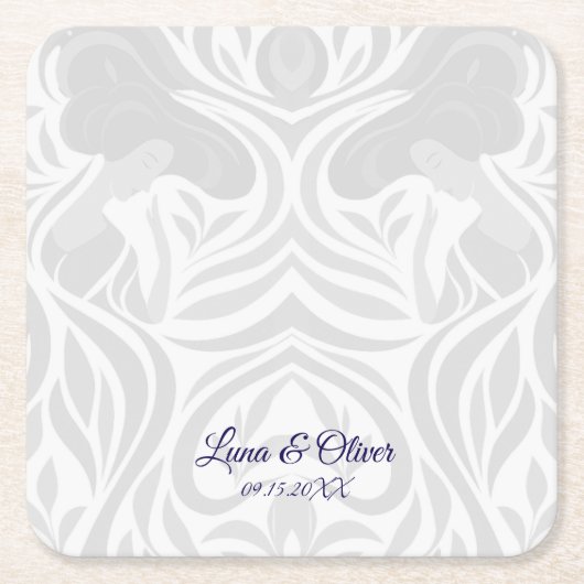 Yumeji Hirado Woman Art Coaster Rechteckiger Pappuntersetzer (Vorderseite)