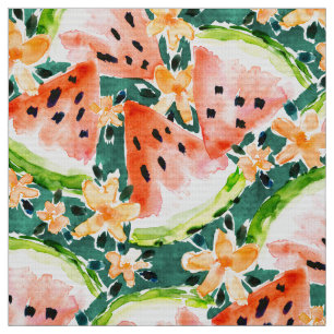 YUMMER SOMMER Aquarell-Wassermelonen Stoff