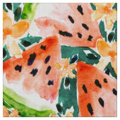 YUMMER SOMMER Aquarell-Wassermelonen Stoff (Nahaufnahme)