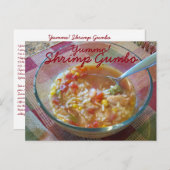 Yummo Shrimp Gumbo-Rezept-Karte Postkarte (Vorne/Hinten)