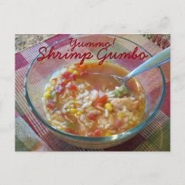 Yummo Shrimp Gumbo-Rezept-Karte Postkarte