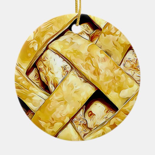 Yummy Apple Pie Food Weihnachten Keramik Ornament (Vorne)