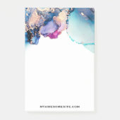 *~* Yummy Aquamarin Türkis Gold AP29 Fett Abstrakt Post-it Klebezettel (Vorderseite)