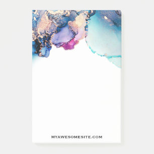 *~* Yummy Aquamarin Türkis Gold AP29 Fett Abstrakt Post-it Klebezettel