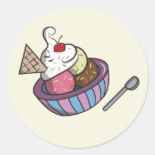 Yummy Bowl of ice Creme Aufkleber (Vorderseite)