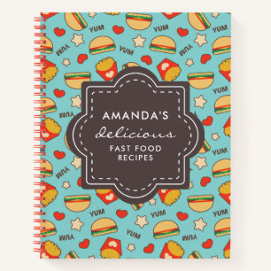 Yummy Burgers & Fries Rezepte für schnelle Lebe Notizbuch