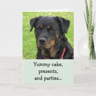 Yummy Cake Rottweiler Geburtstagskarte Karte
